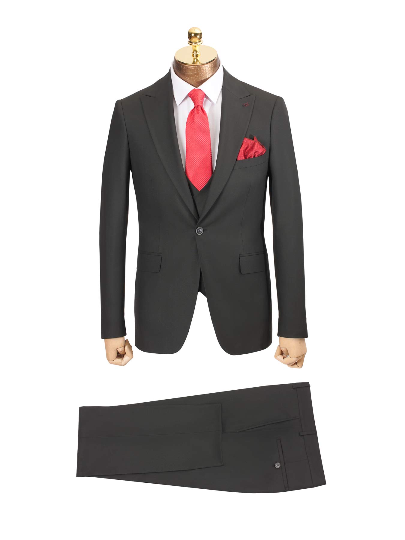 کت و شلوار تک‌ دکمه نوک مدادی سوپر کش طرح ترک درجه 1 بدون جلیقه مدل B42