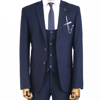 کت و شلوار کلاسیک مردانه فاستونی آبی نفتی رسمی با دوخت ممتاز و تنخور بینقص مدل کلاسیک 3