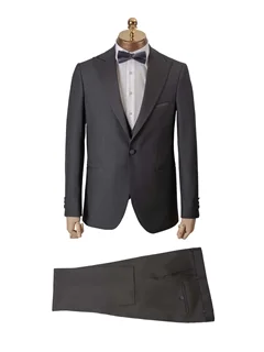 کت و شلوار مردانه با جلیقه سوپر کش طرح ترک تک دکمه طوسی متوسط زرپوشان مدل K10